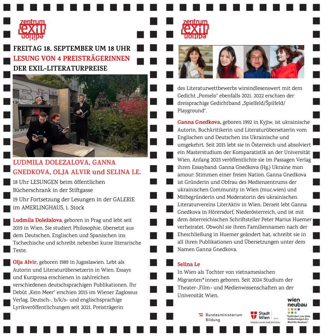 LESUNG VON 4 PREISTRÄGERINNEN DER EXIL-LITERATURPREISE